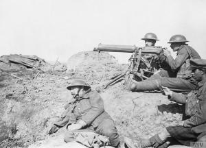 A Vickers machine gun crew in action. (c) IWM (Q2864). 