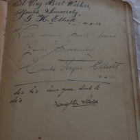 Autographs from G. H. Elliott, Emilie Hayes Elliott and Naughton & Gold. (c) Emma King.