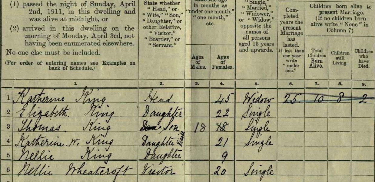 King 1911 census
